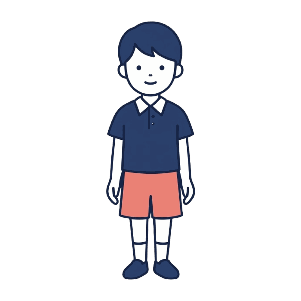 立っている男の子のイラスト素材(別バージョン)