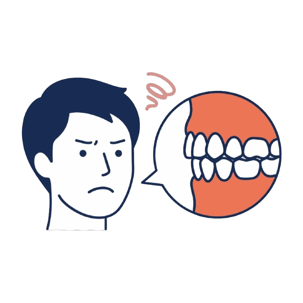食いしばりを気にする男性のイラスト素材