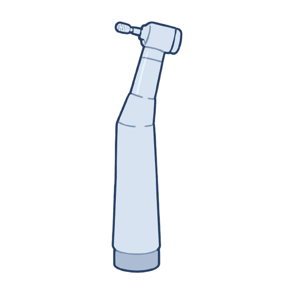 歯科用コントラアングル(低速ハンドピース)のイラスト素材