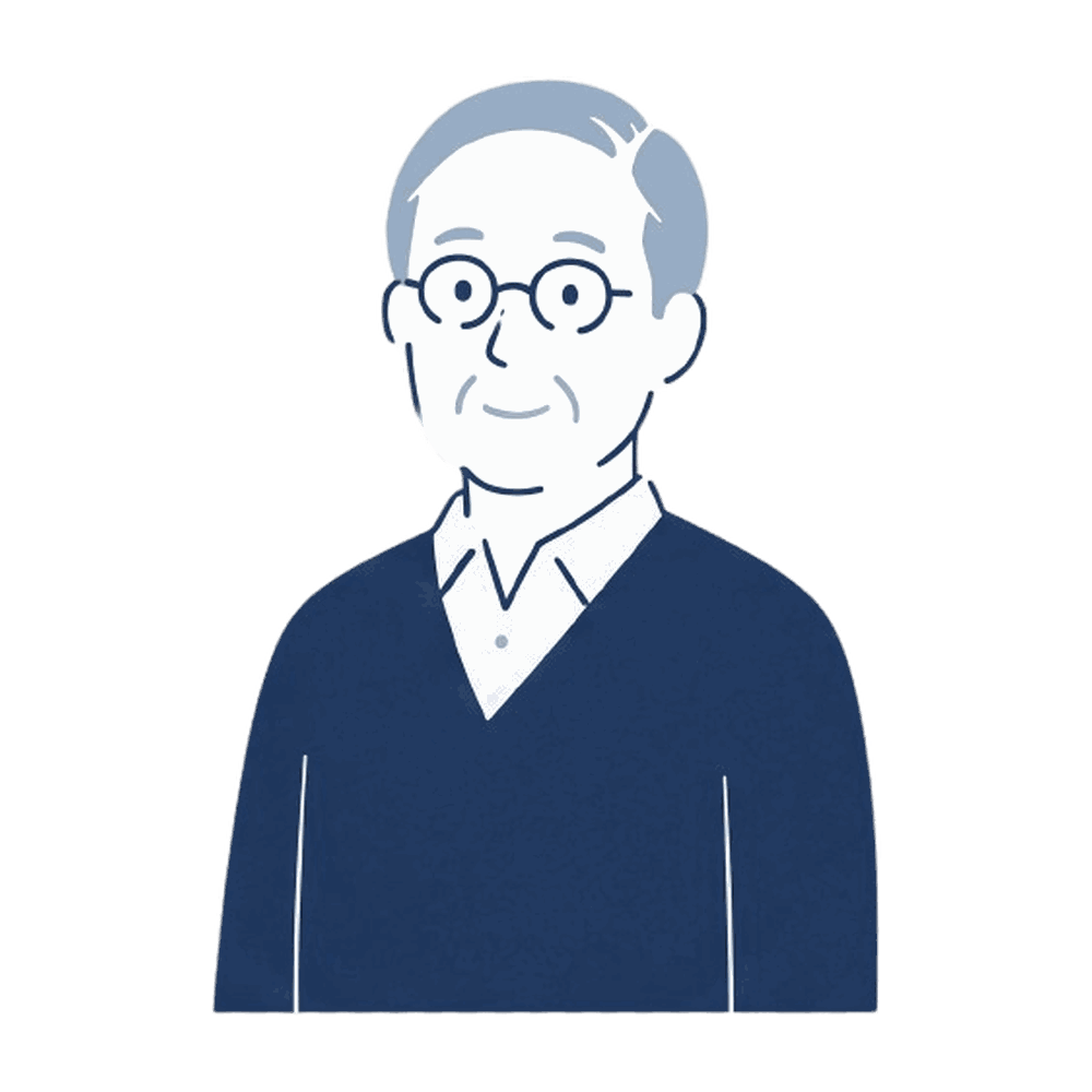 高齢の男性（患者）のイラスト素材