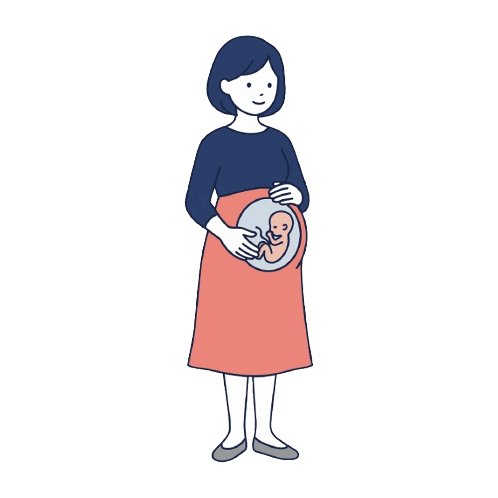 おなかに赤ちゃんがいる妊婦のイラスト素材