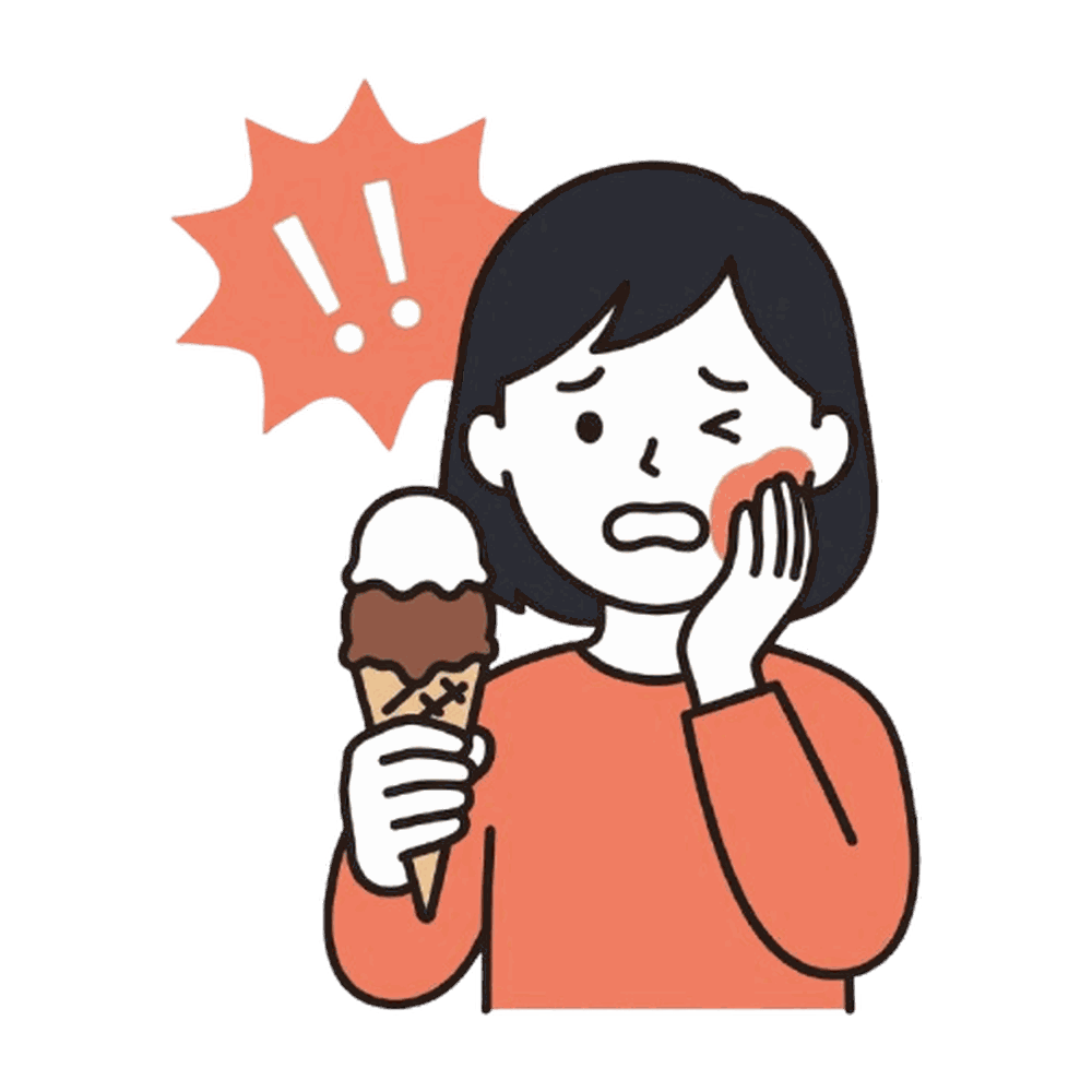 冷たいもので歯がしみる女性のイラスト素材
