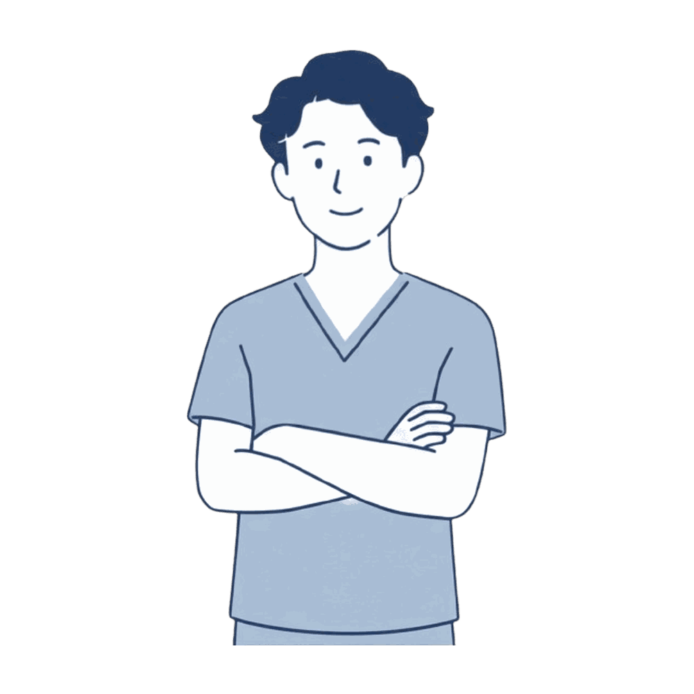 腕を組む男性歯科スタッフのイラスト素材