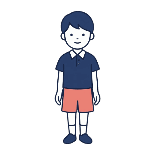 立っている男の子のイラスト素材（別バージョン）