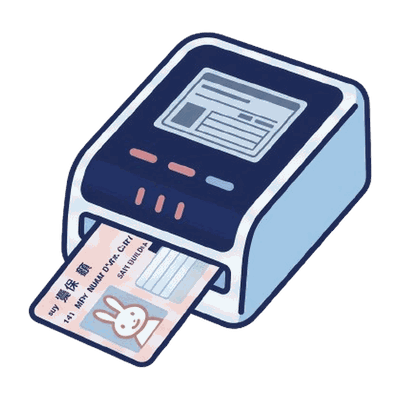 マイナンバーカード読取機のイラスト素材