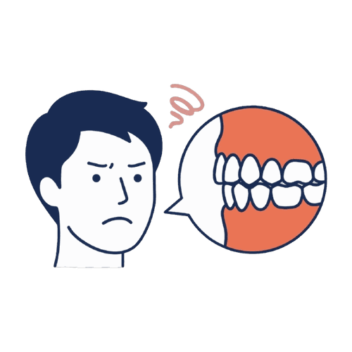 食いしばりを気にする男性のイラスト素材