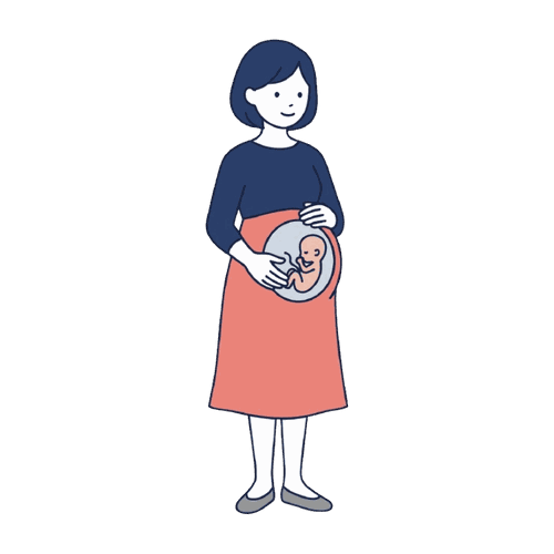 おなかに赤ちゃんがいる妊婦のイラスト素材