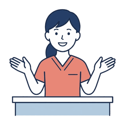 案内・説明をする歯科スタッフのイラスト素材